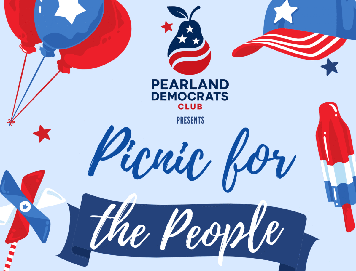 Blue and Red Illustrated 4th of July Party Poster
